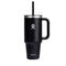 HYDRO FLASK TUMBLER HANDLE LID STRAW INSULATED STAINLESS STEEL - BLACK - Like New