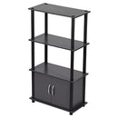 HOME BASICS 4 TIER SHELF ORGANIZER WITH CABINET CONTEMPORARY - GREY - Like New