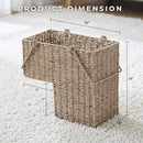 Lavish Home 14" Wicker Staircase Basket Handles Handmade L-Shaped - Natural - Brand New