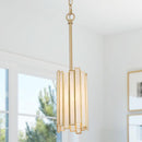 OPTIMANT LIGHTING GOLD PENDANT LIGHTING MODERN GLASS CYLINDER - GOLD - Like New