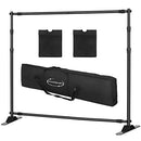 ShowMaven Backdrop Stand Heavy Duty Banner Stand Adjustable B07YLG5JH2 - Gray - Like New