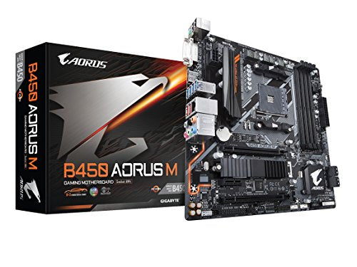 GIGABYTE B450 AORUS M AMD Ryzen AM4 Micro ATX M2 Thermal Guard Motherboard BLACK - Like New