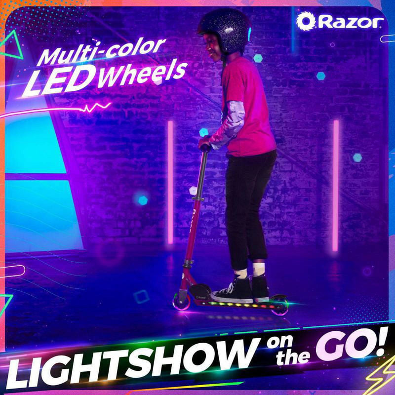 RAZOR A+ FOLDABLE LIGHTSHOW KICK SCOOTER - MAGENTA - Like New