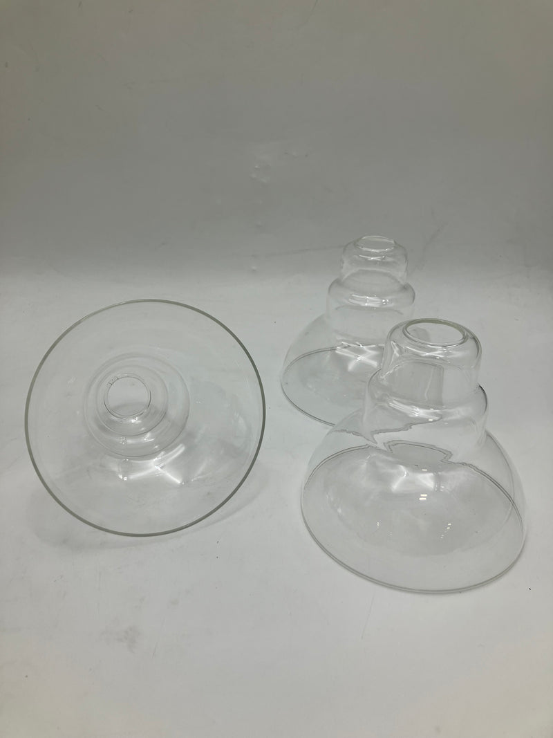 GENERIC 3 LIGHT CHANDELIER, CLEAR GLASS BOWL, WALL MOUNTED, 125V 75W - COPPER - Like New
