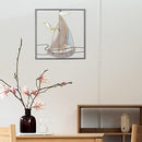 Adeco 3D Metal Sailboat Wall Art Set 2, 24" B0BZ7YQQL1 - Blue/Gold - Brand New
