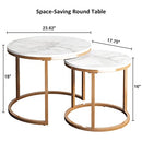 KOTPOP MODERN NESTING TABLE COFFEE TABLE - GOLD/WHITE - Like New