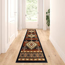 Masada Rugs 2'x7' Southwest Native American Area Rug in Brown - Design B357 - Brand New