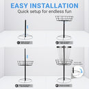 YES4ALL METAL PORTABLE DISC GOLF BASKET 24-CHAIN - BLACK - Brand New