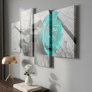 Teal Rose Canvas Wall Art Decor, Modern Floral Painting for Living Room - Brand New
