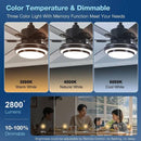 FINXIN 62 IN LED INDOOR/OUTDOOR BLACK WINDMILL CEILING FAN WITH DC MOTOR - BLACK - Like New