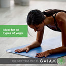 Gaiam Exercise & Fitness Mat - Premium Dry-Grip Thick Non Slip for Hot Yoga - Brand New