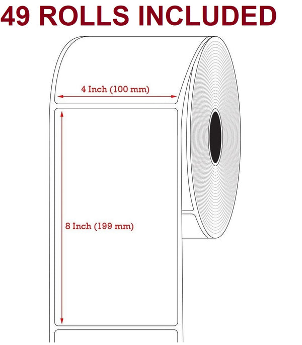 Zebra Compatible Direct Thermal Printer Shipping Labels 4"x8" 49 Rolls New