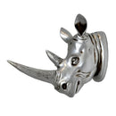 Resin Rhino Head Sculpture Animal Wall Decor Art B01L39P240 - Antique Silver - Brand New