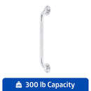 MEDLINE GUARDIAN KNURLED CHROME 16 IN GRAB BAR, 300 LB WEIGHT CAPACITY - CHROME - Brand New