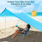 COMMOUDS BEACH TENT CAMPING SUN SHELTER WITH UPF50+ PROTECTION 7 X 7 FT - BLUE - Like New