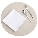 RAJRANG BRINGING RAJASTHAN TO YOU Round Woven Placemats 15" - Set of 6 - White - Brand New