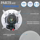 VAIYER PAIR OF 6.5 INCH CEILING SPEAKERS HOME THEATER SYSTEM VRIC650 - WHITE - Like New