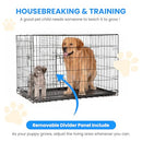 Simple Deluxe 30" Medium Dog Crate Divider, Double Door Folding Metal Wire Cage - Like New