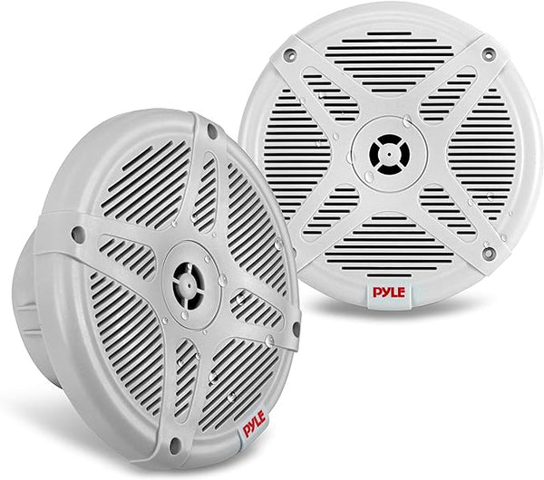 Pyle 6.5" Dual Marine Waterproof Bluetooth 2-Way 600W Pair Speakers - WHITE Like New