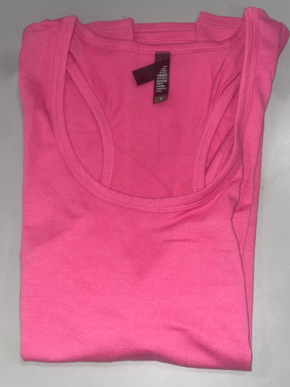 STUDIO 33 WOMEN'S SOLID SLEEVELESS RACERBACK TANK TOP - SIZE: WOMEN L - HOT PINK - Like New