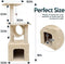 Zone Tech Pet Cat Tower Tree Safe Beige 36" x 13.3" Cat Tree Tower - BEIGE Like New