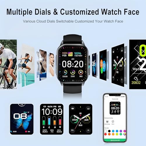 ISKOVI SMART WATCH FOR MEN WOMEN ANSWER/MAKE CALLS, RATE SLEEP COUNTER - BLACK - Brand New
