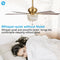 PARROT UNCLE 52" GANGA MODERN DOWNROD MOUNT REVERSIBLE CRYSTAL CEILING FAN, GOLD - Like New