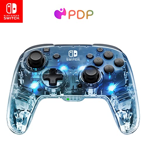 PDP Gaming Afterglow Wireless Nintendo Switch Pro Controller 500-137 - Clear Like New