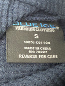 BLUE ICE MEN'S REGULAR-FIT WAFFLE KNIT THERMAL HENLEY HOODIE - SIZE:MEN S - NAVY - Brand New