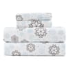 KATHY IRELAND 4PIECE GRAY BLUE FROST 100% TURKISH COTTON FLANNEL QUEEN SHEET SET - Like New