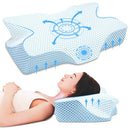 ANVO CERVICAL NECK PILLOW FOR NECK AND SHOULDER PAIN - SIZE: FIRM - QUEEN - BLUE - Like New