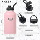 VBV - Insulated Water Bottle - 64 Oz, 3 Lids, Stainless Steel - - Scratch & Dent