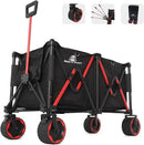 B0C6X3X8HG Collapsible Wagon Cart Wagons Carts Heavy Duty Foldable - Gray - Brand New
