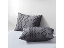 BIBB HOME 2000 THREAD COUNT TUFTED CLIPPED 3-PIECE DUVET COVER FULL/QUEEN - GRAY - Like New