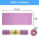 YUELIVES Yoga Mat Non-Slip TPE Exercise Mat, 72x24", B08FC646BS - Purple - Brand New