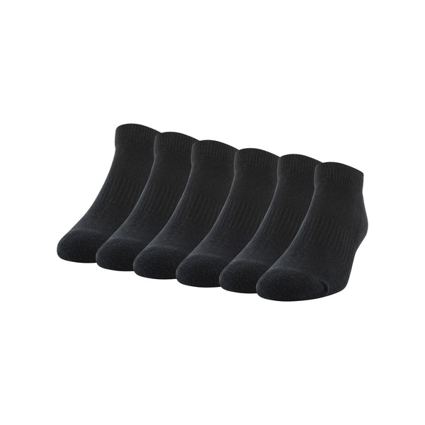 ATHLETIC WORKS MEN'S LOW CUT SOCK, 6 PACK - BLACK - Brand New