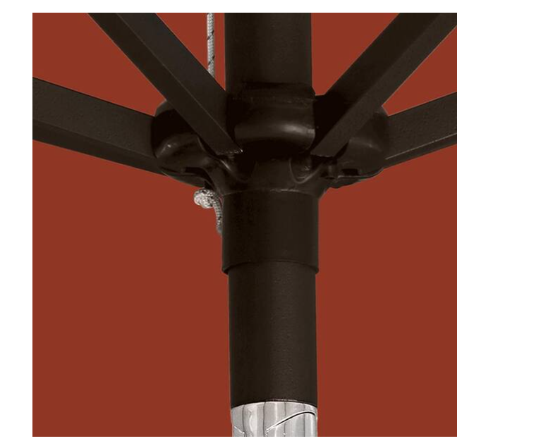 ASTELLA 11 FT ALUMINUM MARKET PATIO UMBRELLA CRANK LIFT PUSH-BUTTON TILT - BRICK - Like New