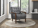 LEXICON CRAFTON LEATHER ACCENT CHAIR IN DARK GRAY - Like New