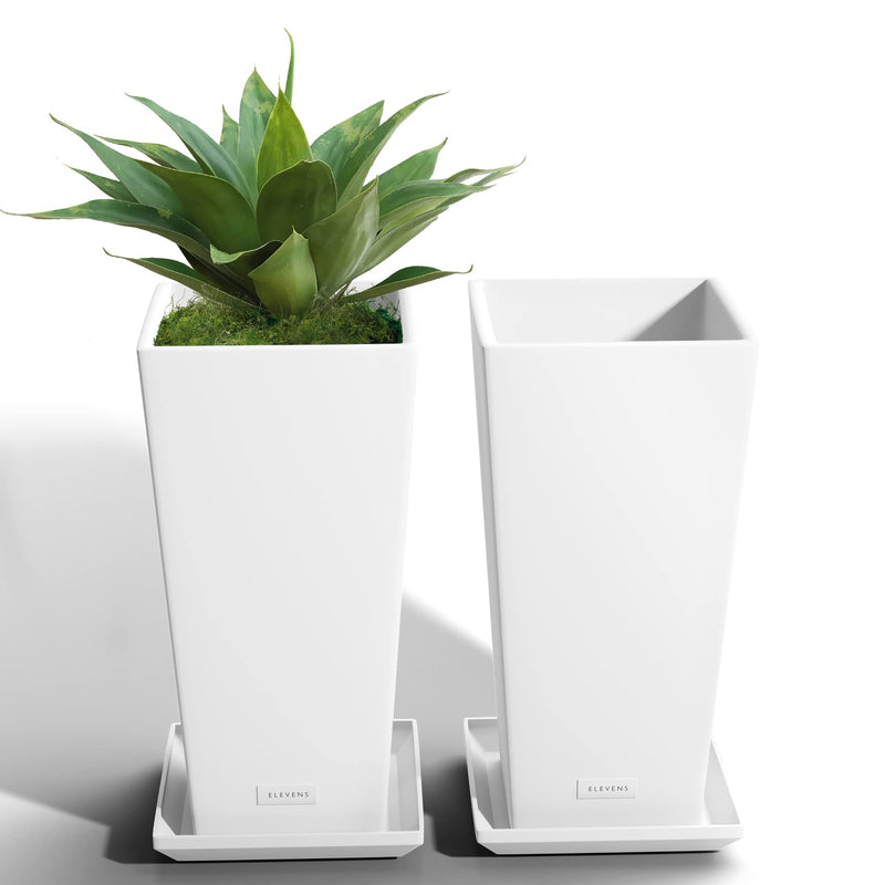 Elevens Outdoor Planter Larger Flower Pots Indoor Taper Garden V-Shape Tall - Like New