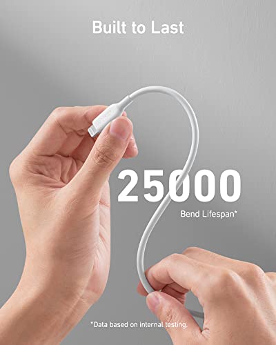ANKER POWERLINE III LIGHTING TO USB-C CABLES (6FT) A8833 - WHITE - Like New