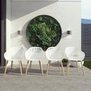 Midtown Concept Brampton Chiavari Outdoor Chairs Set of 4, Light Teak Finish - Like New