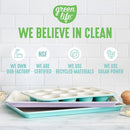 GreenLife 18” x 13” Ceramic Nonstick Half Cookie Sheet, Turquoise - Brand New