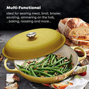 Klee 3.8 Quart Yellow Casserole Dish Lid Enameled Porcelain Cast Iron Cookware - Brand New