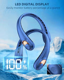 JIAGE Neck Fan, Portable Neck Fan Rechargeable, 5200mAh Battery Operated BLUE Like New