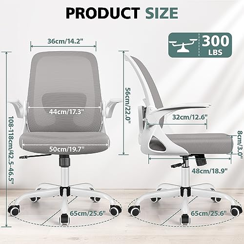 Office Chair Ergonomic Desk Chairs with Lumbar Support and Flip-up Arms Gray - Like New