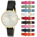 VERNIER WOMEN'S WATCH WITH 10 INTERCHANGEABLE VEGAN STRAPS - GOLD - Like New
