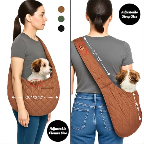 SUSU PET CO. SUSU SMALL DOG CARRIER SLING HANDS-FREE UPTO 9LBS CAMEL BROWN - Like New