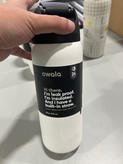 OWALA WHITE 32OZWITH BLACK LID - WHITE - Like New