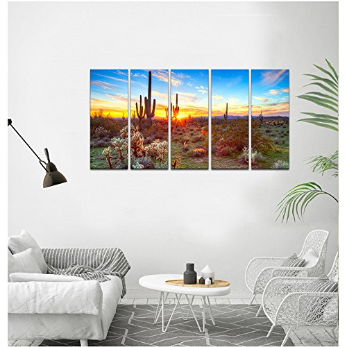 SEA CHARM 5 Piece Arizona Sonoran Desert, Each Piece 12"x32", ZXX767193A - Like New