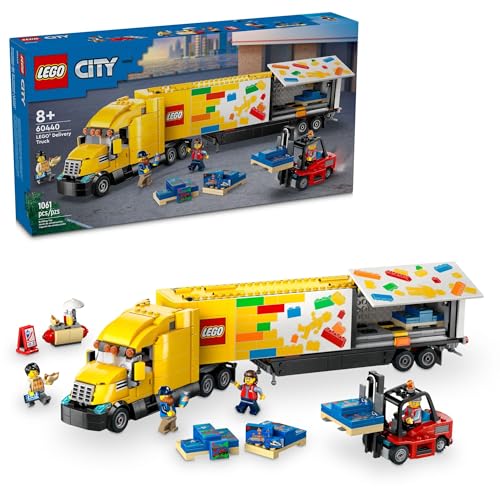 LEGO CITY YELLOW DELIVERY TRUCK TOY COMES WITH A SEMITRUCK MODEL, 60440 - Brand New